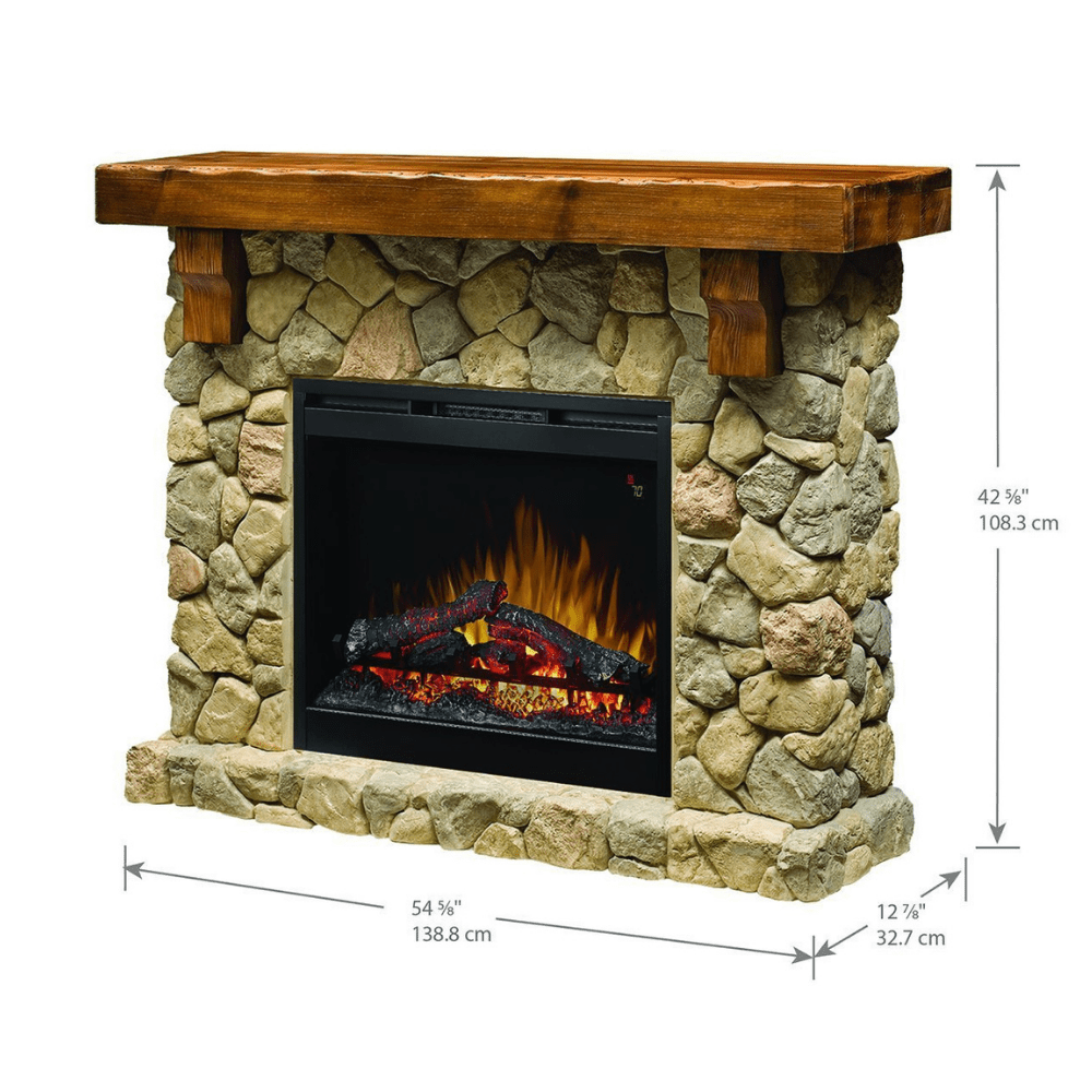 Dimplex Fieldstone Electric Fireplace and Mantel Package — Modern Blaze