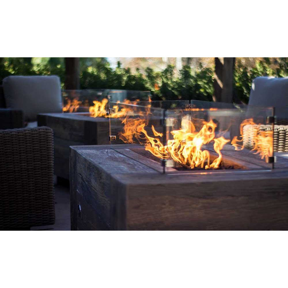 Top Fires Rectangular Catalina Gas Fire Pit With Match Lit