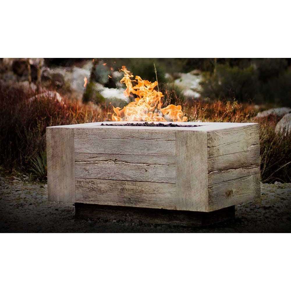 Top Fires Rectangular Catalina Gas Fire Pit With Match Lit