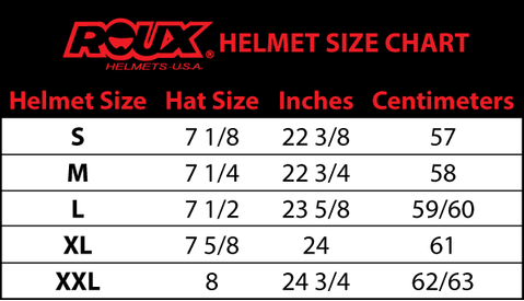 Roux R-1 Helmet Size Chart