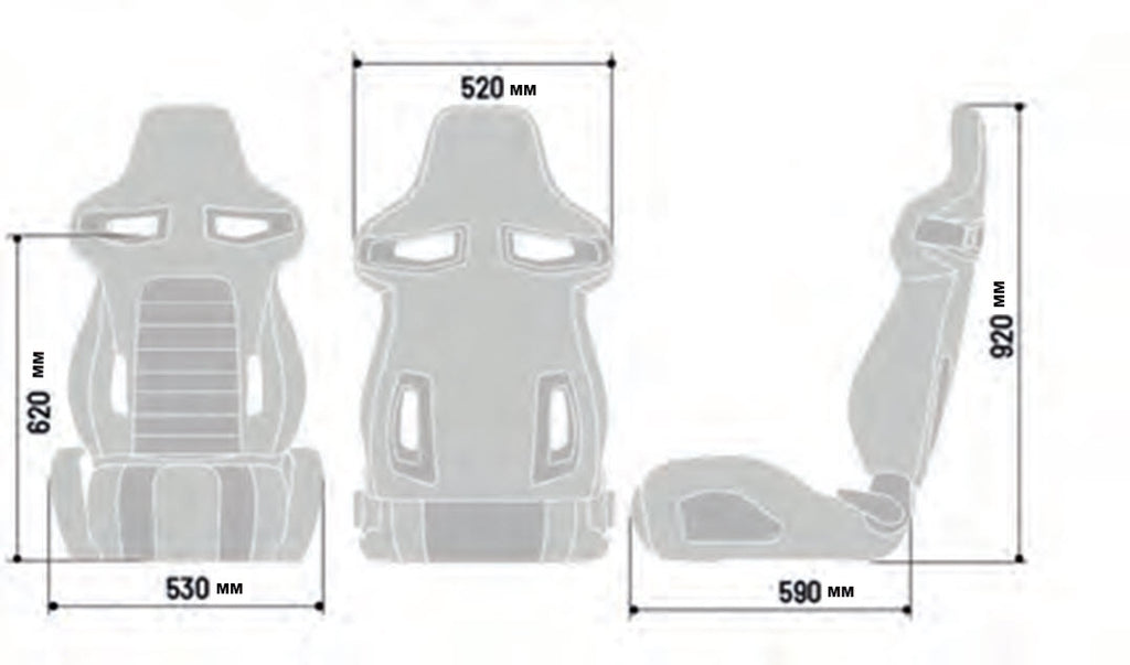 Sparco R333 Seat Dimensions