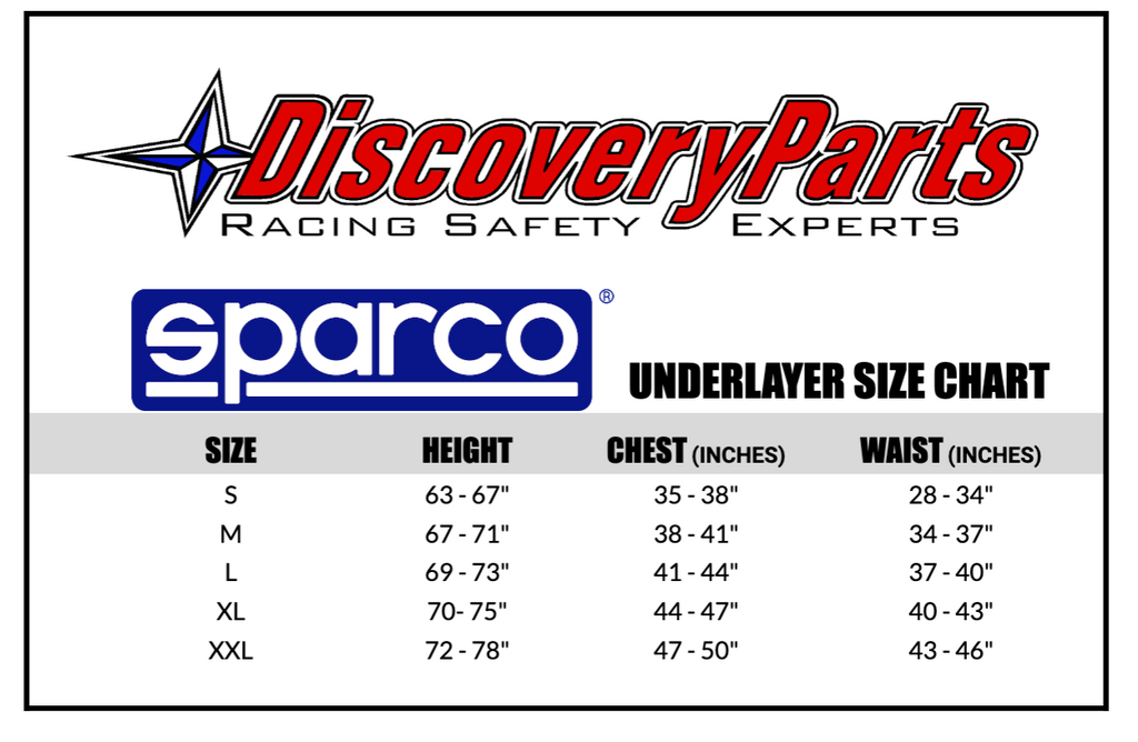 SPARCO UNDERLAYER UNDERWEAR SIZE CHART HOW TO SELECT THE CORRECT SPARCO UNDERLAYER UNDERWEAR SIZE