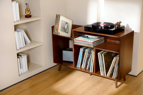 Solid Wood Record Cabinet  Wooden Vinyl Record Storage Credenza