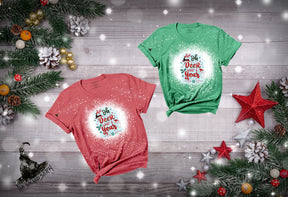 Oh Deer - What A Year! - Custom Christmas Bleached T-Shirt Funny Sarcastic