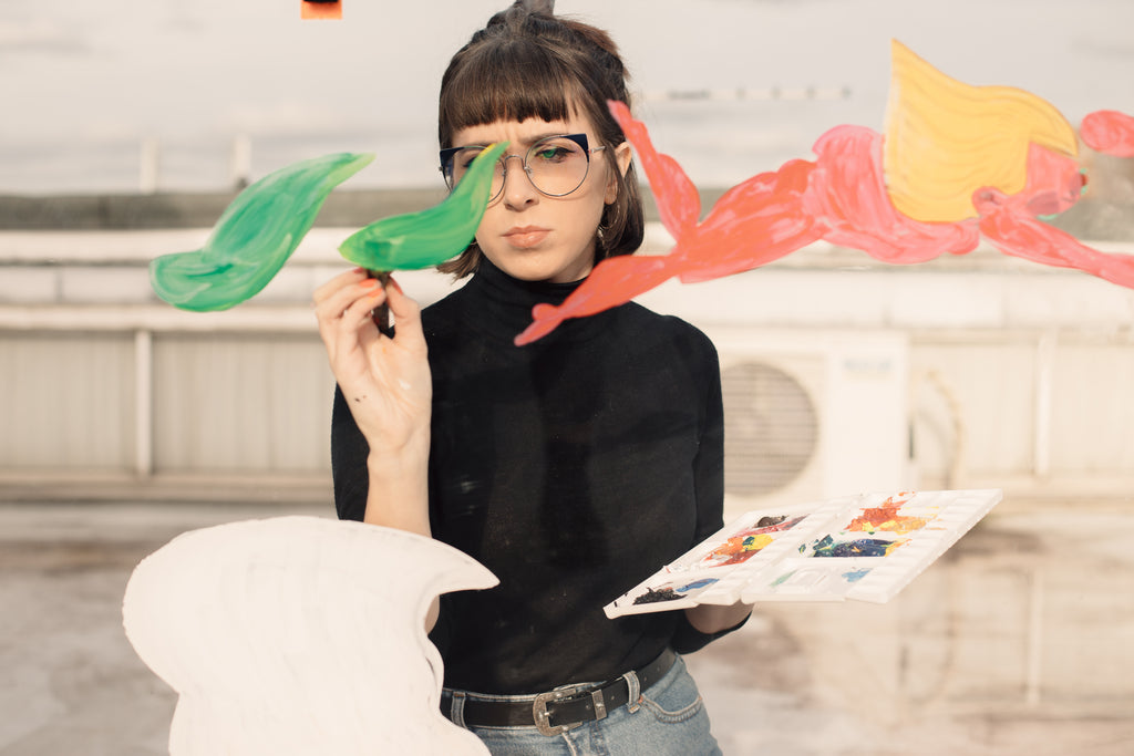 FOR ART'S SAKE DESIGNER EYEWEAR ARTIST COLLABORATION PROFILE WITH LUCY CALDER