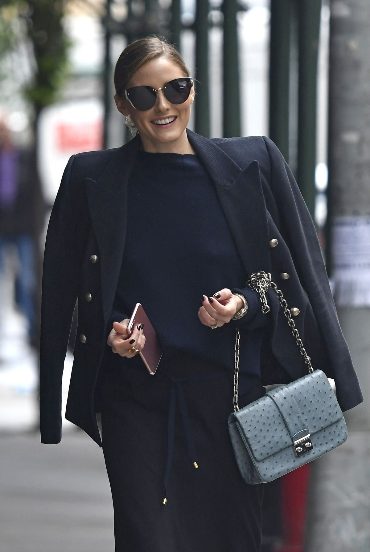 OLIVIA PALERMO WEARS FOR ART'S SAKE HONEY TRAP BLACK IN NYC