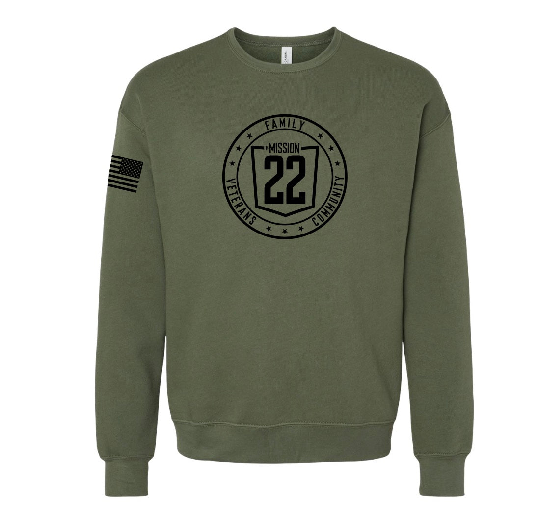 Product Image of Light Weight Crewneck - Military Green #1