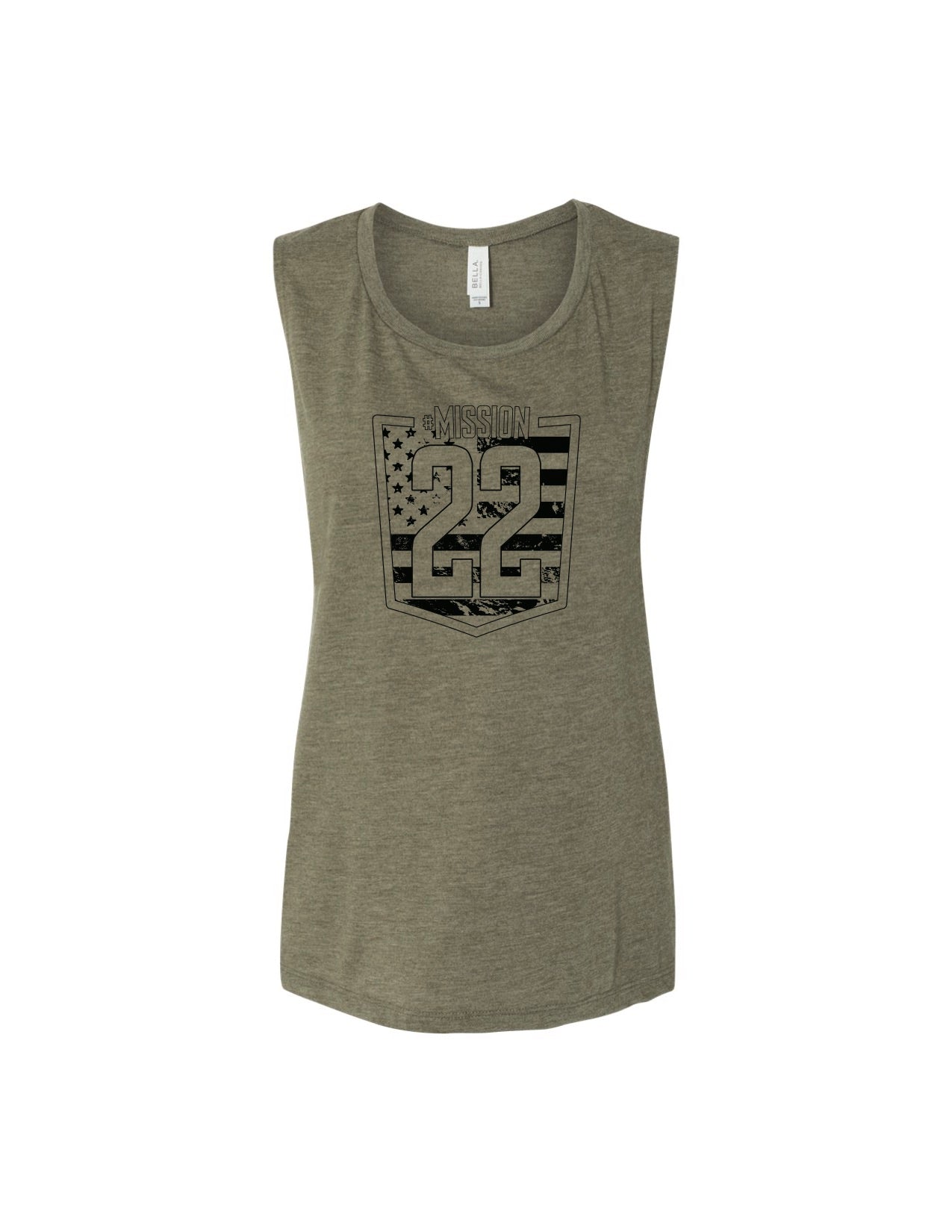 Product Image of Womens Muscle Workout Tank- Olive / Military Green #1