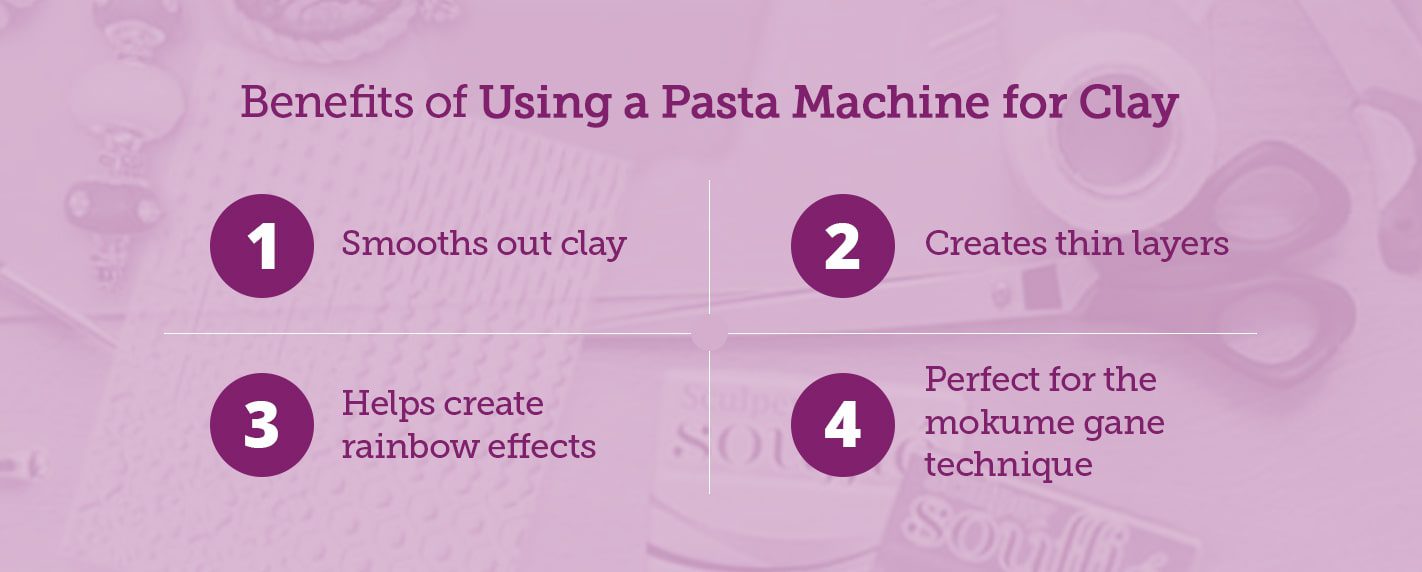 the benefits of using a pasta machine for polymer clay