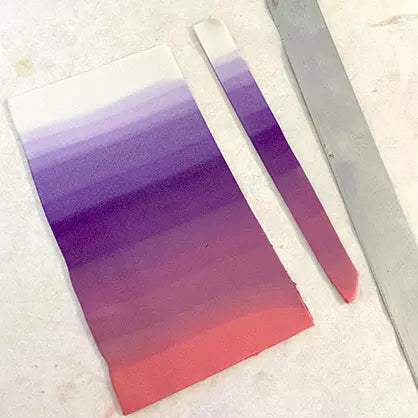 photo shows strips cut from the partially blended Skinner Blend