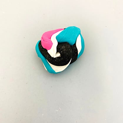 photo shows ball of scrap colors