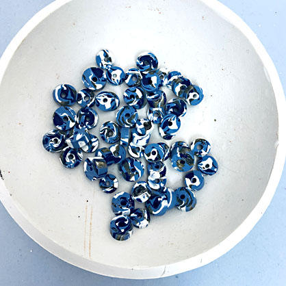 photo shows bowl with sliced beads