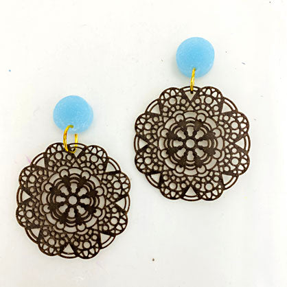 photo shows finished earrings