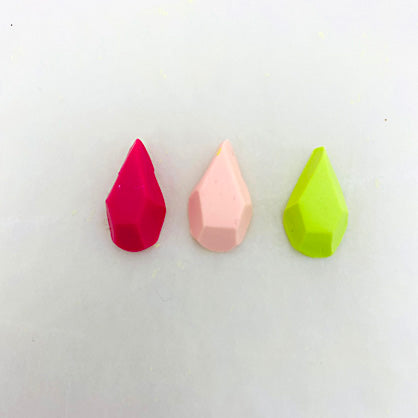 image shows faceted teardrops