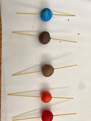 photo shows the balls with skewers through them
