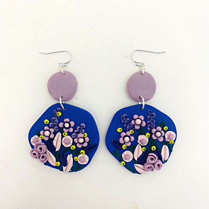 photo shows finished earrings