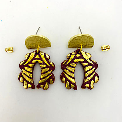 photo shows earrings connected