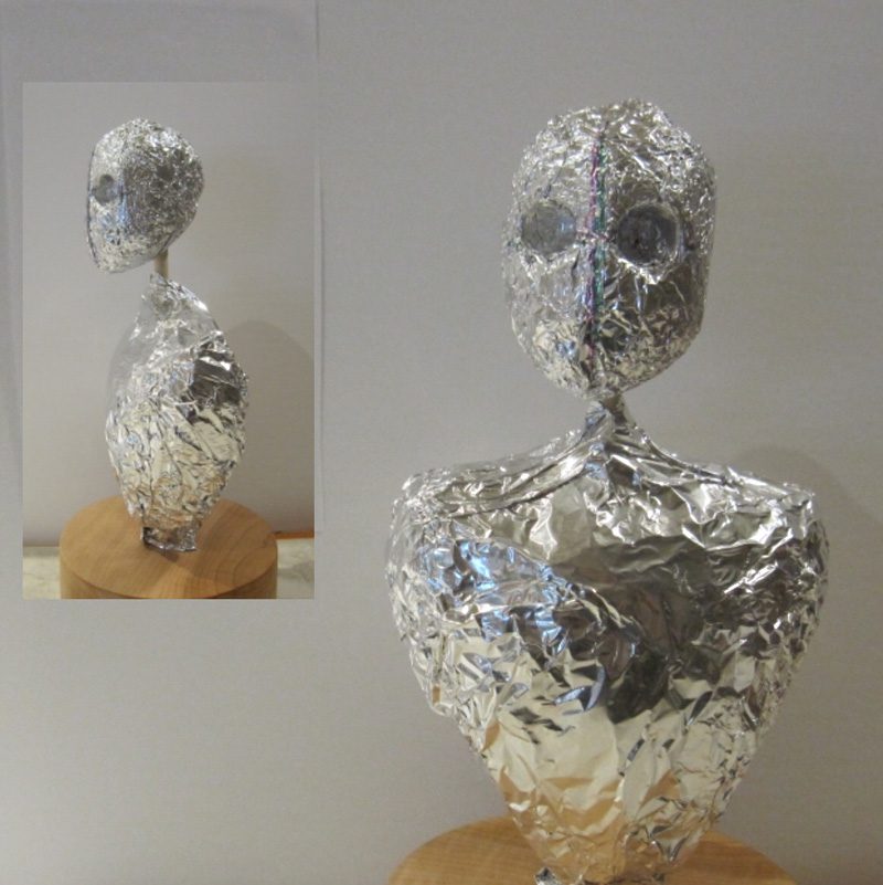 Creating a Tin Foil Base for the Sculpture of the Face (Part One) 