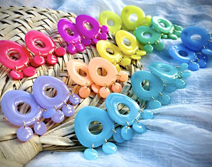 pairs of different colored polymer earrings