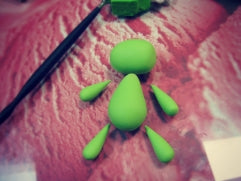 shape green clay monster body