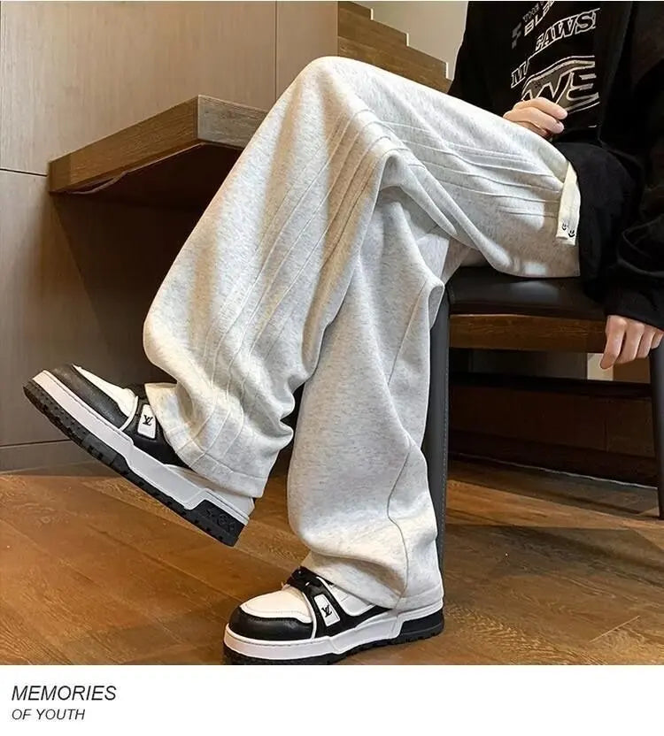 Men's American Vintage Wide-Leg Casual Trousers | Spring Summer Sports & Streetwear