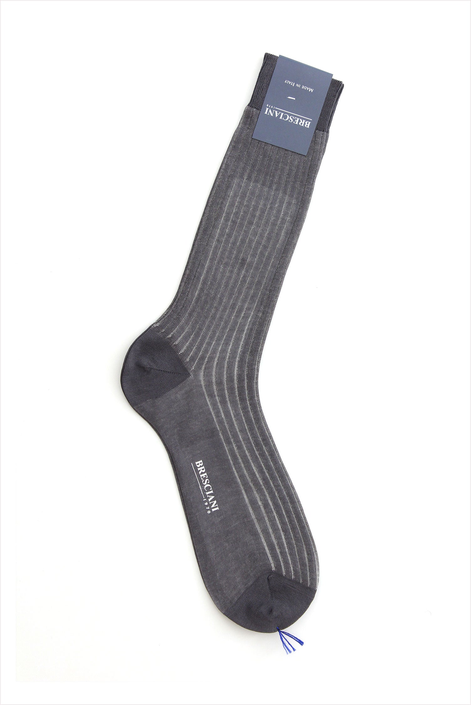 Bresciani Men's Cotton Knit Socks Gray