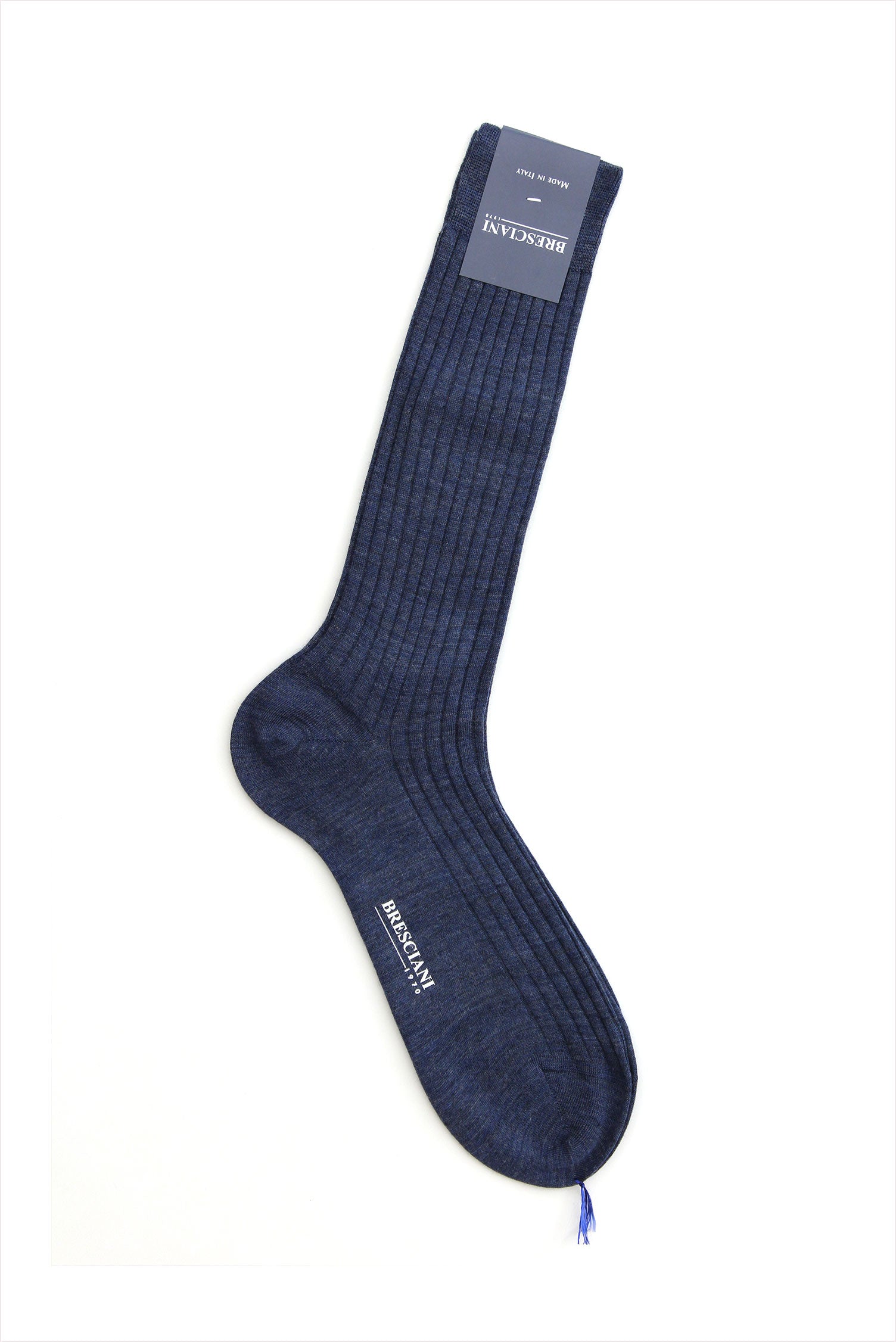 Bresciani Men's Rib Socks Blue