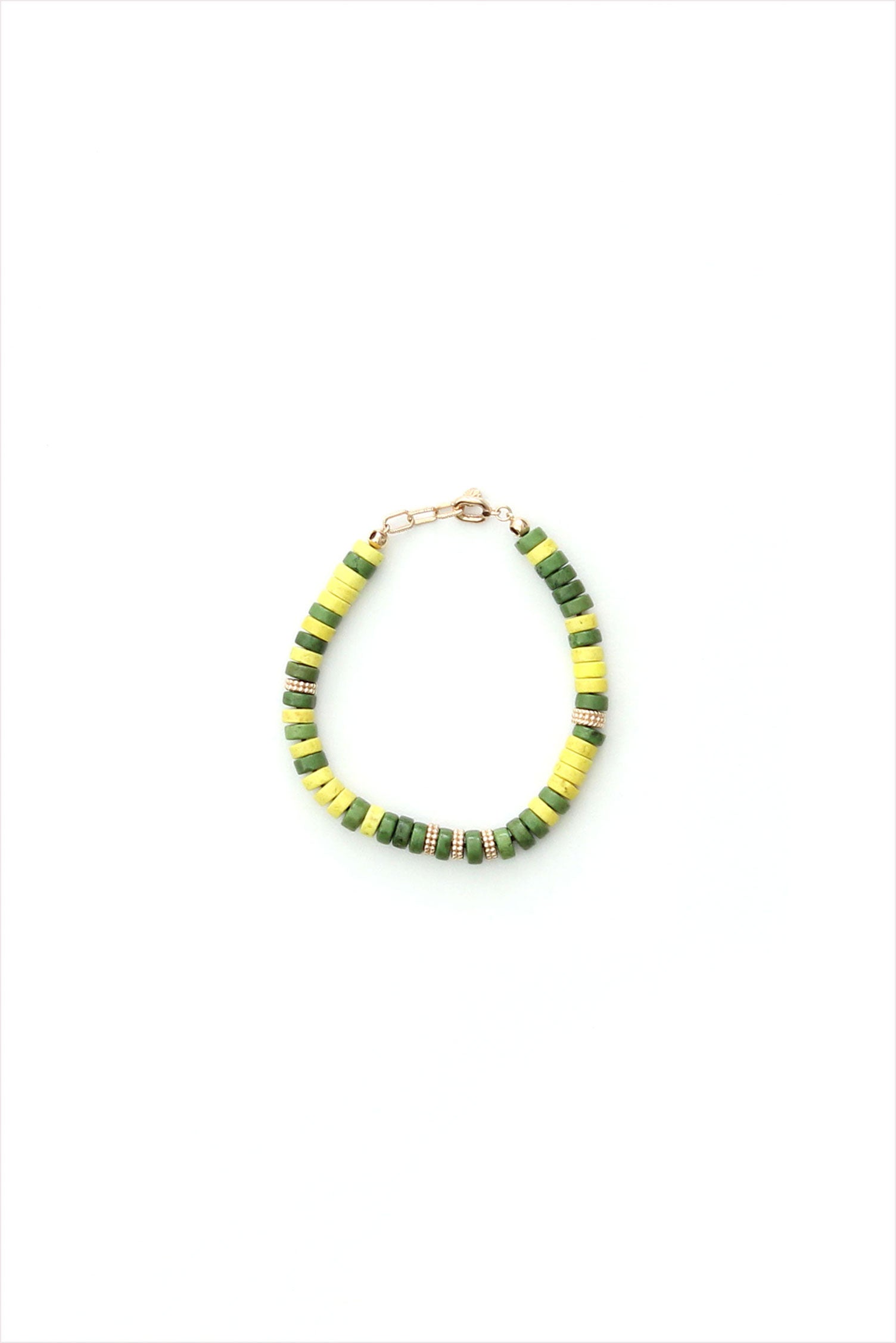 Beaded Bracelet Yellow And Green Turquoise Yellow Gold