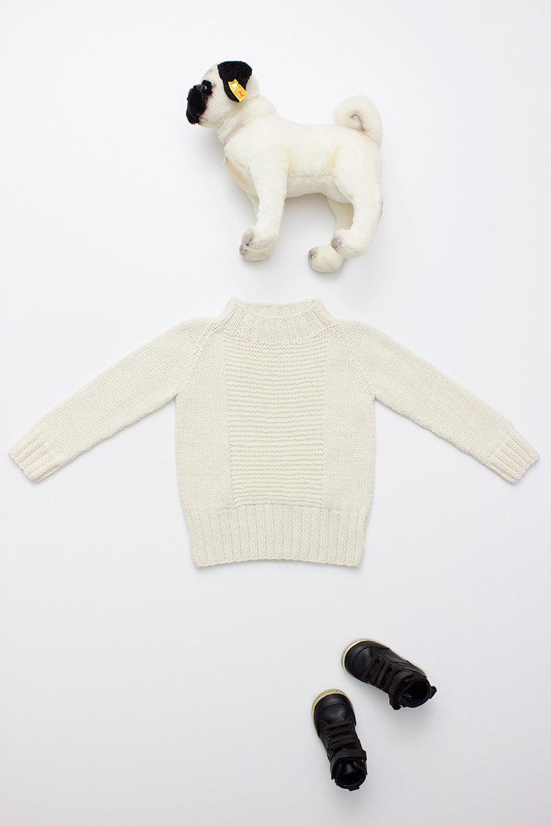 Handknit Alpaca Sailor Sweater - Cream