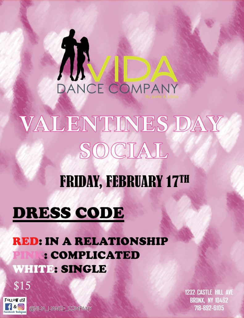 Valentine's Day Social Friday, February 17th – Vida Dance Company