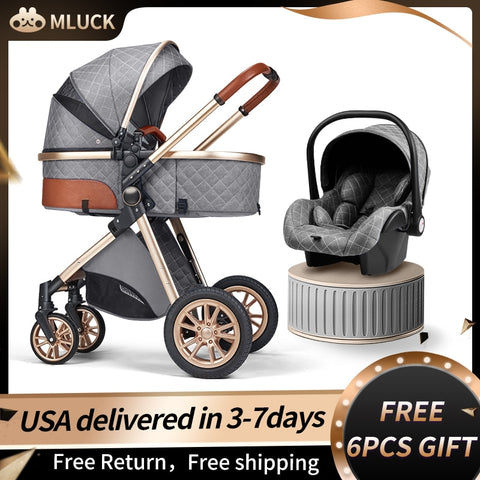 YAZOCO Stroller 3 In 1 Baby Stroller Multifunctional High Landscape  Portable Aluminum Frame CE/CPC Safety Carrinho De Bebe