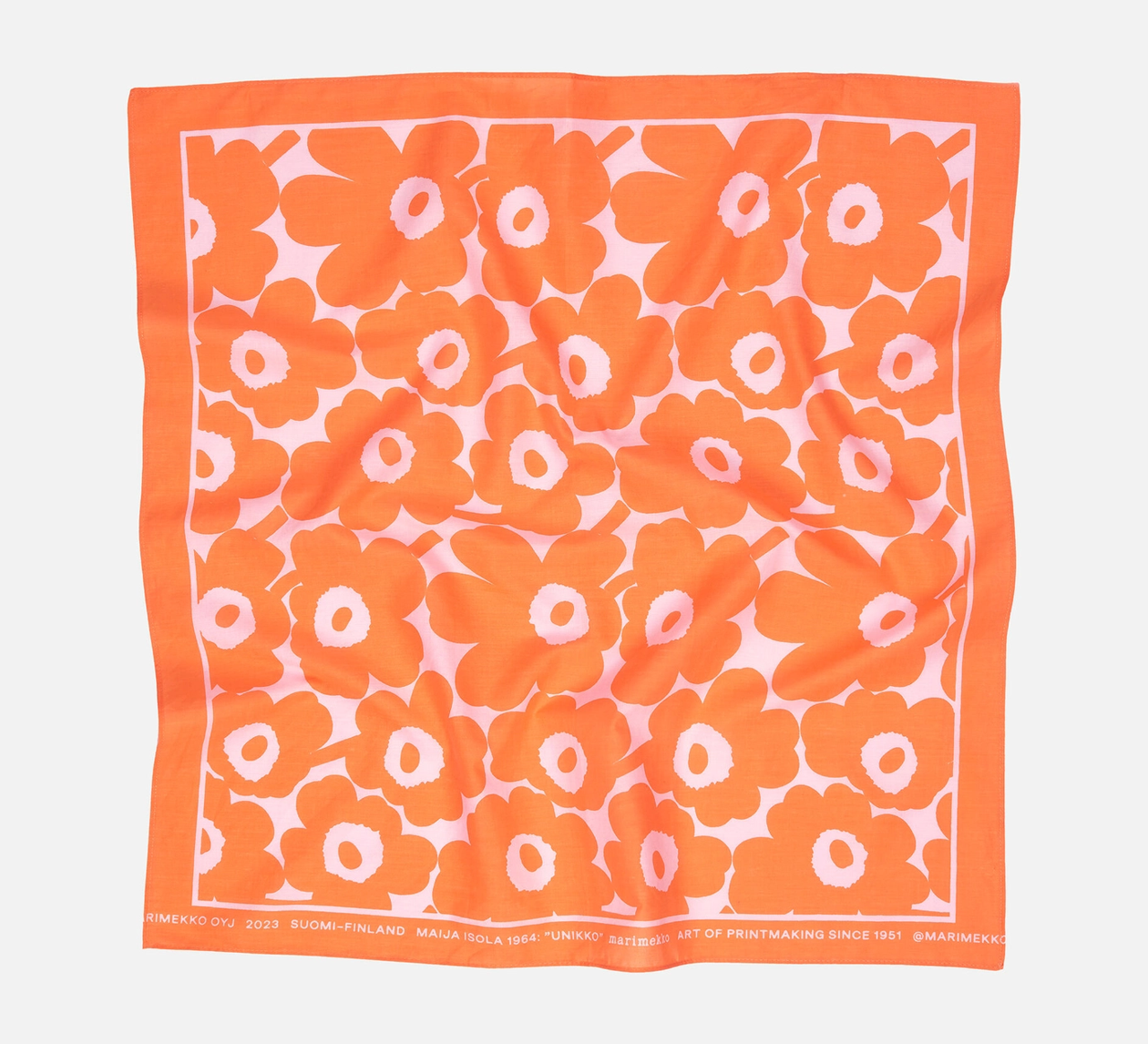 Marimekko / Orange Astrilli Unikko Square Scarf – Found Store Limited