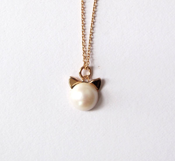 Benedicte / Cat Pearl Rose Necklace at Found