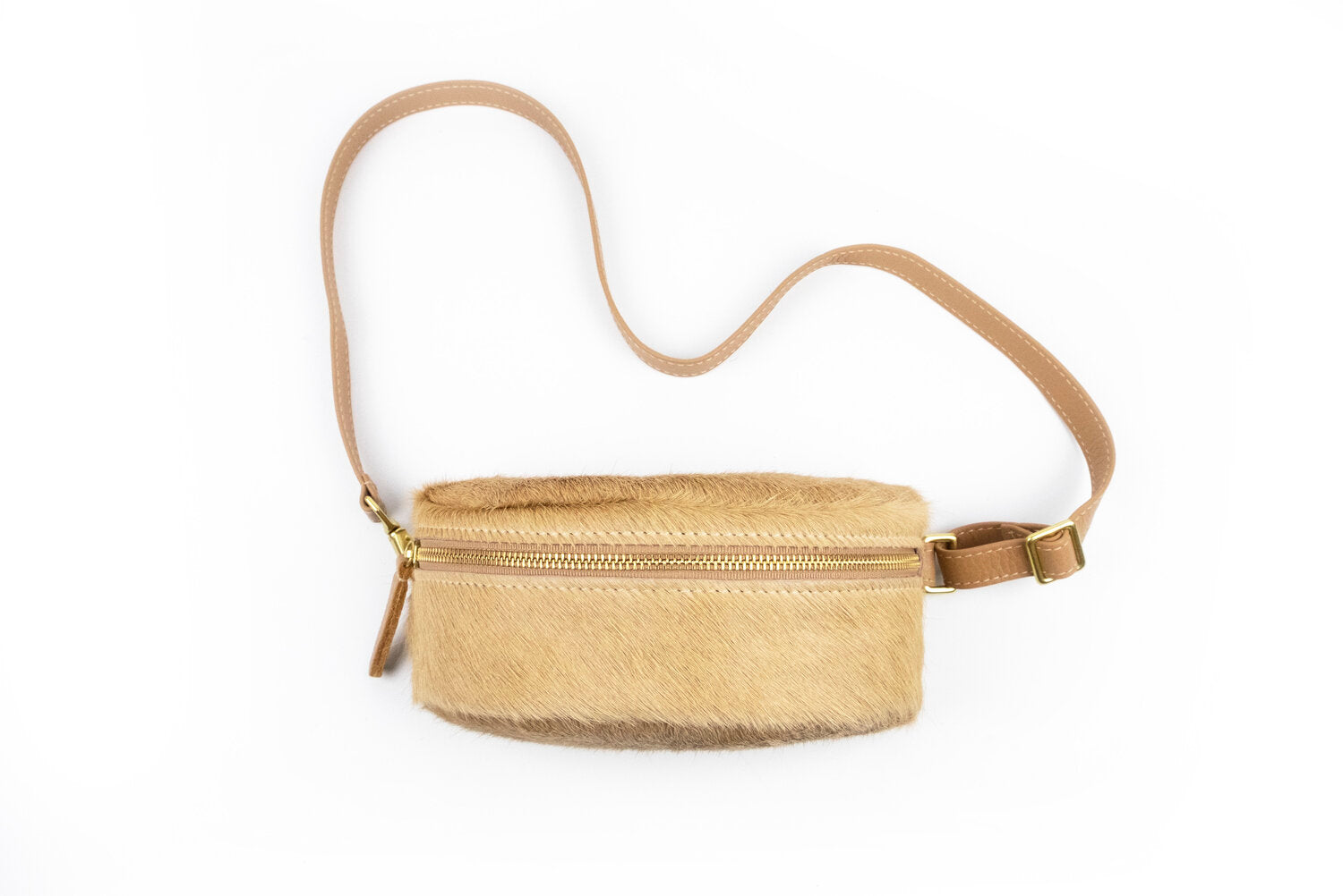 Frisco Tan & White Cowhide Fanny Pack/Bum Bag