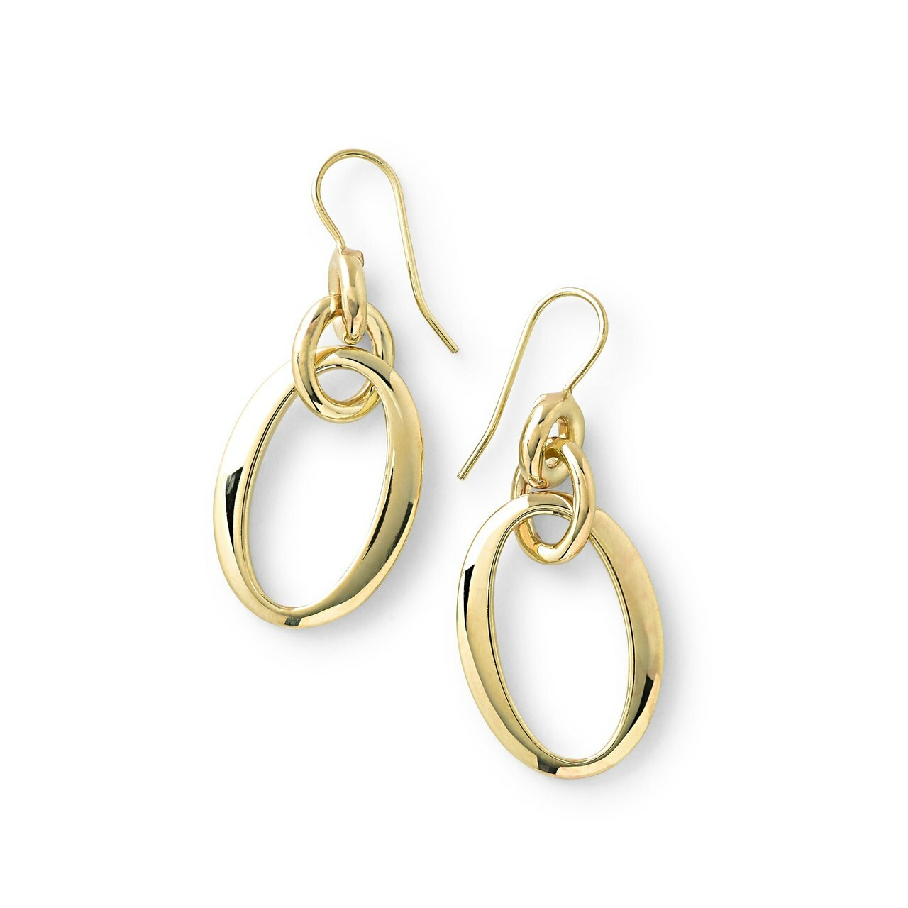 Short Oval Link Earrings in 18K Gold