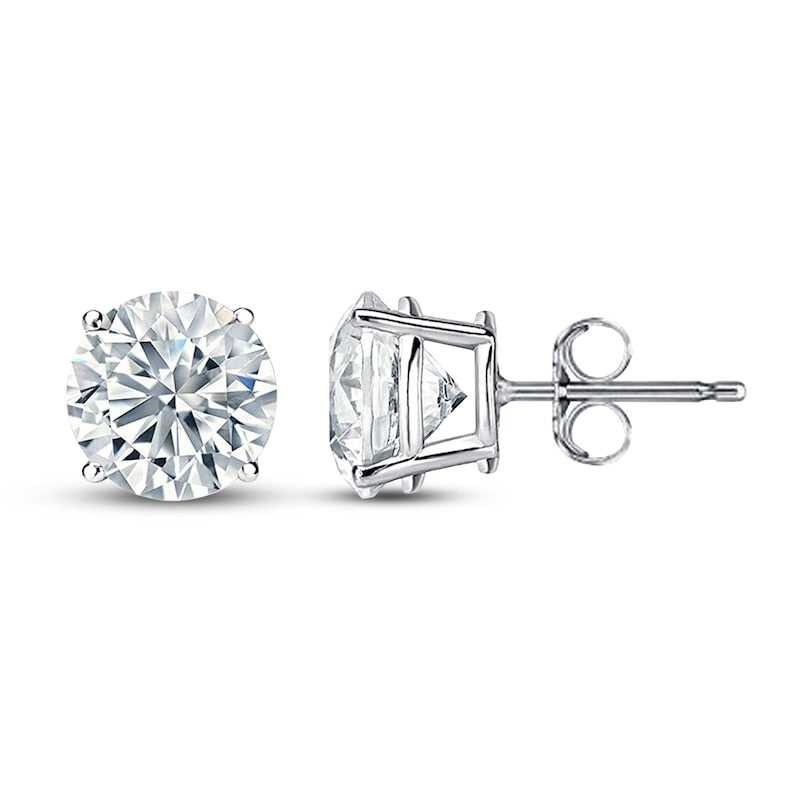 4.02 TCW Diamond Stud Earrings - GIA