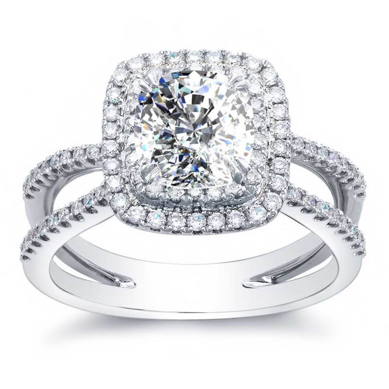 Criss-Cross Halo Engagement Ring Mounting
