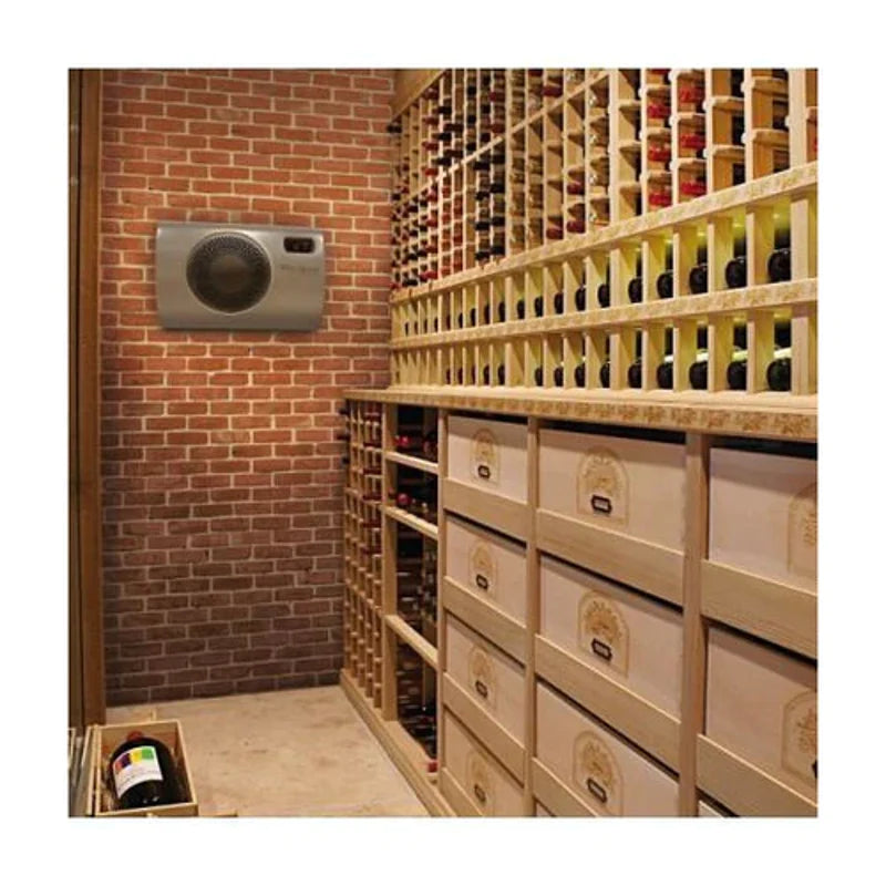 C25/C25S/C25SR Wine conditioner installed into a brick wall within a cellar