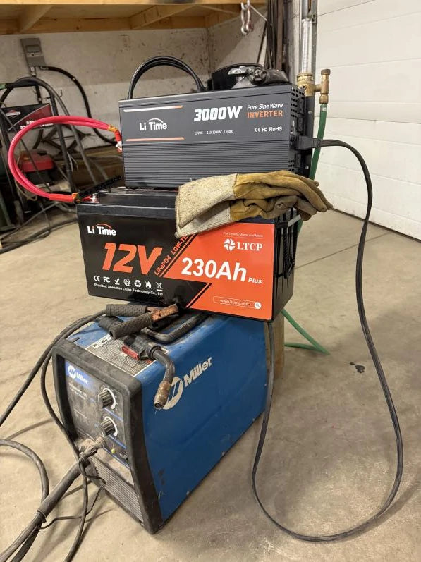 run 120V MIG welder off a litime 3000W inverter and 12v 230ah lifepo4 battery