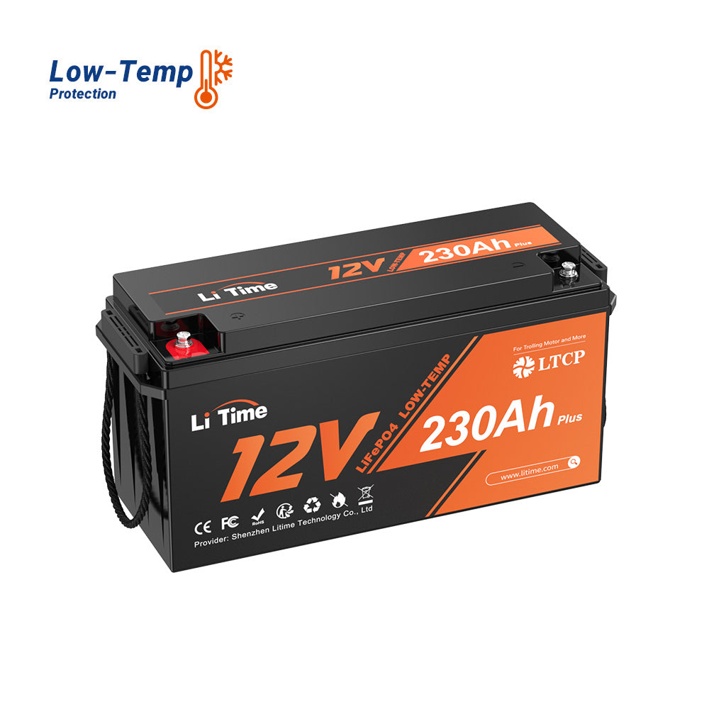 LiTime 12V 230Ah Plus Low-Temp Protection Deep Cycle LiFePO4 Battery,  Built-in 200A BMS, LiTime-US