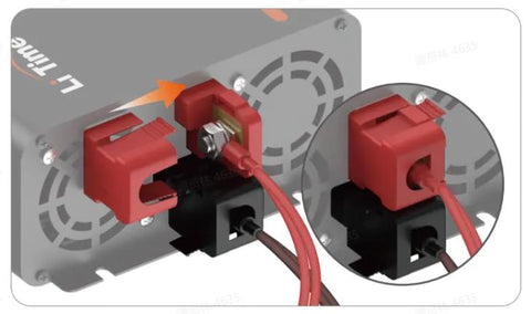 connect the wires to the inverter, positive to positive; negative to negative