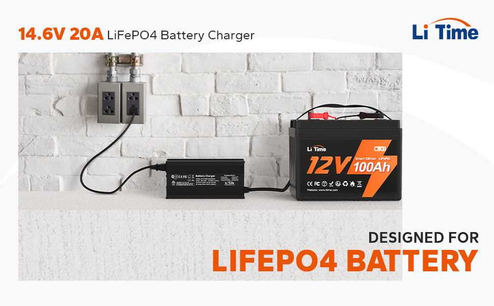 24V 20A Smart Charger for Lithium LiFePO4 Deep Cycle Rechargeable