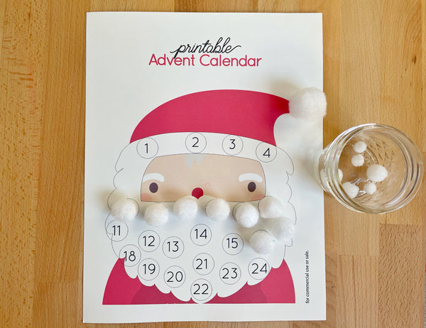 free santa claus advent calendar printable