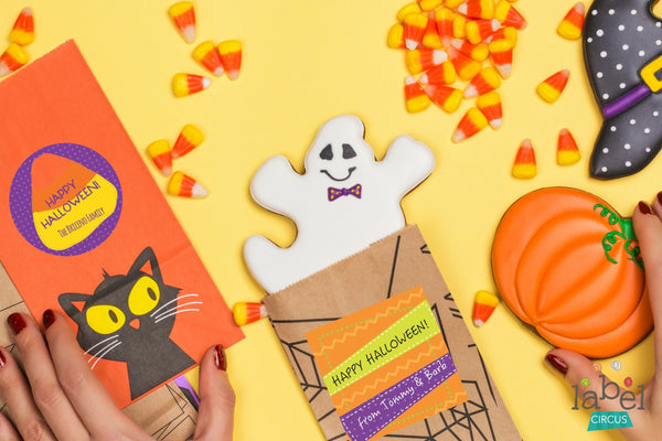 Personalized halloween treat bags for cookies