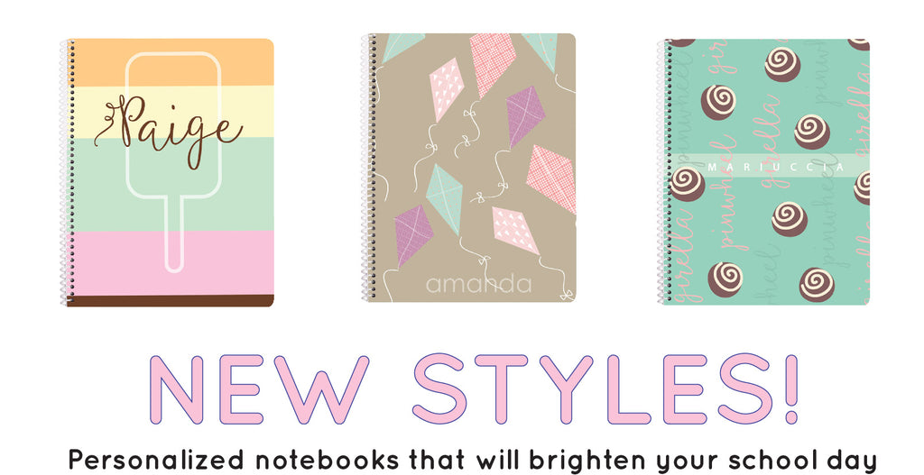 Personalized back to school Notebooks for girls 