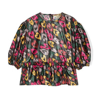 Graphic Print Peplum Top