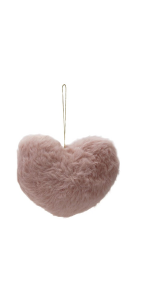 Faux Fur Heart Ornament / Pink - Harmony