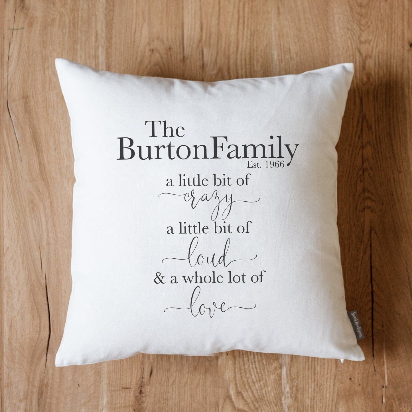 Couples Names & Surname Monogram Accent Pillow