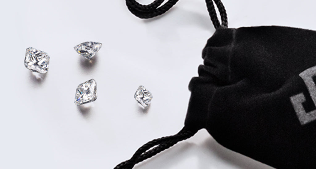 Shimansky diamonds next to a Shimansky bag