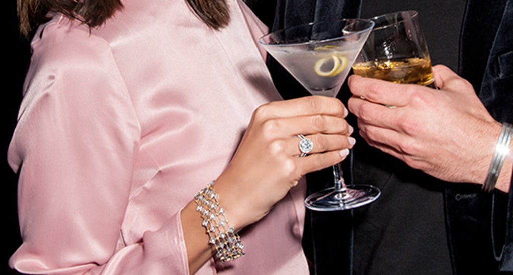 Woman wearing Shimansky cocktail jewellery